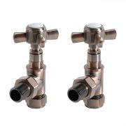 Milano - Traditional Angled Radiator Valves (Pair) - Choice of Finish