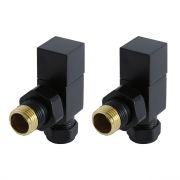 Milano - Modern Square Angled Radiator Valves - Choice of Finish