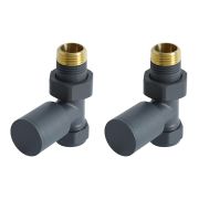 Milano - Modern Anthracite Straight Radiator Valves