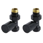 Milano - Black Straight Radiator Valves