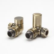 Milano - Modern Brushed Gold Corner Radiator Valves