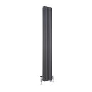 Milano Windsor - Anthracite Traditional Vertical Dual Fuel Triple Column Radiator - 1800mm x 290mm - Choice of Valve and Wi-Fi Thermostat