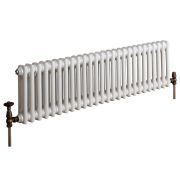Milano Windsor - Horizontal Double Column White Traditional Cast Iron Style Radiator - 300mm x 1190mm