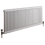 Milano Windsor - Horizontal Double Column White Traditional Cast Iron Style Radiator - 600mm x 1505mm