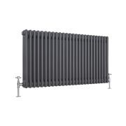 Milano Windsor - Anthracite Traditional Horizontal Triple Column Radiator - 600mm x 1190mm