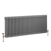 Milano Windsor - Metallic Silver Horizontal Traditional Column Radiator - Triple Column - Choice of Size