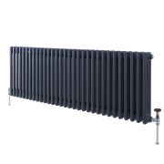 Milano Windsor - Anthracite Traditional Horizontal Triple Column Radiator - 600mm x 1415mm