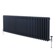 Milano Windsor - Anthracite Traditional Horizontal Triple Column Radiator - 600mm x 1595mm