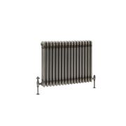 Milano Windsor - Lacquered Raw Metal Traditional Horizontal Triple Column Radiator - 500mm x 785mm