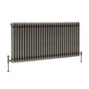 Milano Windsor - Lacquered Raw Metal Traditional Horizontal Triple Column Radiator - 750mm x 1415mm