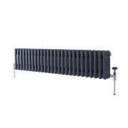 Milano Windsor - Anthracite Traditional Horizontal Triple Column Radiator - 300mm x 1190mm