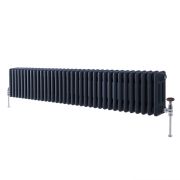 Milano Windsor - Anthracite Traditional Horizontal Triple Column Radiator - 300mm x 1595mm