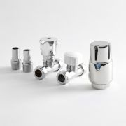 Milano Select - Chrome Thermostatic Straight Radiator Valves - (Pair)