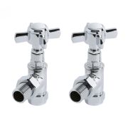 Milano Select - Chrome Angled Traditional Radiator Valves - (Pair)