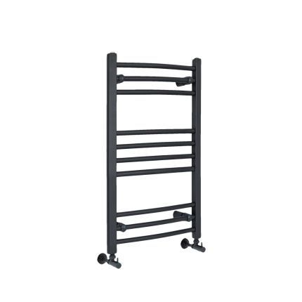 Lazzarini Matte Curved Anthracite Curved Ladder Heated Towel Rails 1512mm x 600mm Central Heating 