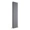 Close up cut out of Milano Alpha Anthracite Vertical Designer Radiator 1780mm x 490mm on a white background SKU TDRASP24