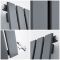 Milano Alpha - Anthracite Vertical Single Flat Panel Designer Radiator 1600mm x 420mm