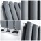 Milano Aruba Flow - Anthracite Horizontal Double Panel Side Connection Designer Radiator 635mm x 1416mm