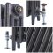 Milano Mercury - 4 Column Cast Iron Radiator - 460mm Tall - Antique Graphite - Multiple Sizes Available