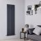 Milano Alpha - Anthracite Vertical Single Flat Panel Designer Radiator 1600mm x 490mm