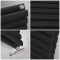 Milano Aruba - Black Horizontal Designer Radiator 354mm x 1600mm (Double Panel)