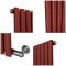 Milano x ECOSO Aruba Electric - Booth Red Horizontal Designer Radiator - 635mm Tall - Choice of Size, Thermostat and Cable Cover