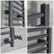 Milano Artle - Anthracite Dual Fuel Curved Heated Towel Rail 1600mm x 500mm