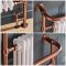 Milano Elizabeth - Brushed Copper Traditional Heated Towel Rail - 963mm x 673mm (With Overhanging Rail)