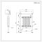 Milano Elizabeth - Brushed Copper Traditional Heated Towel Rail - 963mm x 673mm (With Overhanging Rail)