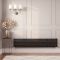 Milano Aruba - Black Horizontal Designer Radiator 354mm x 1780mm (Single Panel)