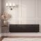 Milano Aruba - Black Horizontal Designer Radiator 472mm x 1780mm (Single Panel)