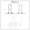 Milano - Modern Straight Radiator Valve and Pipe Set - Black