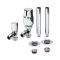 Milano - Modern Thermostatic Angled Radiator Valve and Pipe Sleeve Set - Choice of Finish