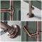 Milano Derwent - Minimalist Electric Traditional Heated Towel Rail 966mm x 673mm - Brushed Bronze