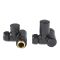Milano - Black Manual Dual Fuel Corner Radiator Valves