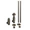 Milano Windsor - Thermostatic Antique Style Angled Radiator Valve and Pipe Set - Bronze