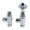 Milano Antique Chrome Thermostatic Angled Radiator Valves