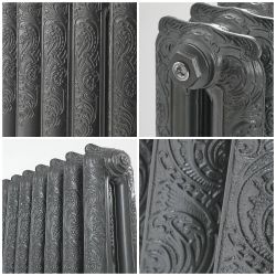 Milano Beatrix - Ornate Cast Iron Radiator - 2 Column - 950mm Tall - Antique Graphite