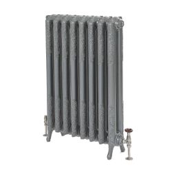 Milano Beatrix - Ornate Cast Iron Radiator - 2 Column - 510mm Tall - Antique Silver