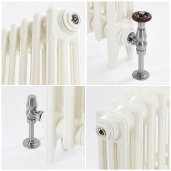 Milano Mercury - Cast Iron Radiator - 3 Column - 560mm Tall - Porcelain White