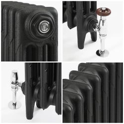 Milano Mercury - Cast Iron Radiator - 3 Column - 560mm Tall - Slate Black