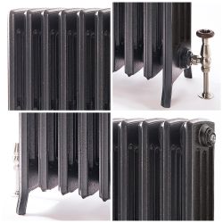 Milano Isabel - Cast Iron Radiator - 4 Column - 660mm Tall - Antique Silver