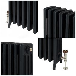 Milano Isabel - Cast Iron Radiator - 4 Column - 760mm Tall - Farrow & Ball Railings Grey