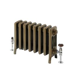 Milano Isabel - Cast Iron Radiator - 4 Column - 357mm Tall - Natural Brass