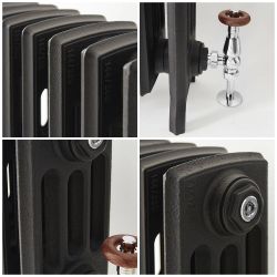Milano Isabel - Cast Iron Radiator - 4 Column - 357mm Tall - Slate Black