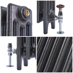 Milano Mercury - Cast Iron Radiator - 4 Column - 360mm Tall - Antique Graphite