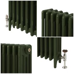 Milano Mercury - Cast Iron Radiator - 4 Column - 760mm Tall - Farrow & Ball Duck Green