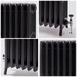 Milano Isabel - Cast Iron Radiator - 6 Column - 660mm Tall - Antique Graphite