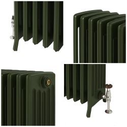 Milano Isabel - Cast Iron Radiator - 6 Column - 660mm Tall - Farrow & Ball Duck Green