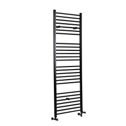 Milano Kent - Dual Fuel Straight Black Heated Towel Rail - Choice of Size